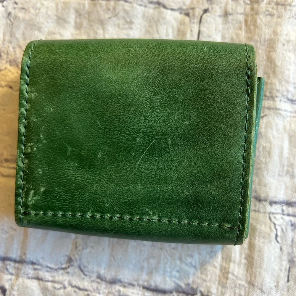 PORTLAND LEATHER GREEN SMALL BOZEMAN WALLET (3) TREES LOGO - Picture 2 of 6